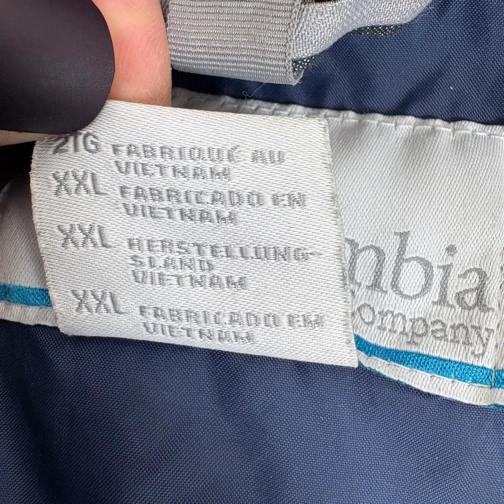 Columbia Eager Air Interchange Jacket Mens 2XL Blue Hooded Full Zip Shell Only